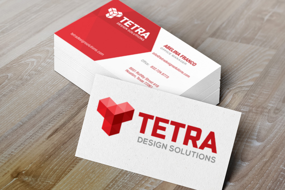 Tetra Business Cards branded marketing collateral