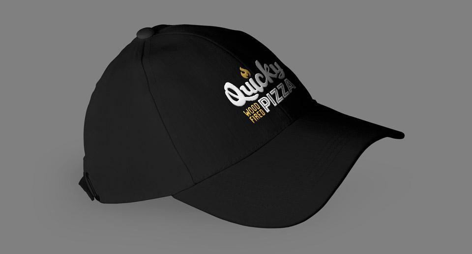 Quicky Pizza Luna Creative Graphic Design San Antonio Hat Design
